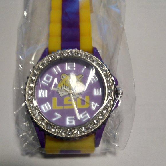 LSU Tigers NCAA Women's Watch Rubber Band NEW - Picture 1 of 3